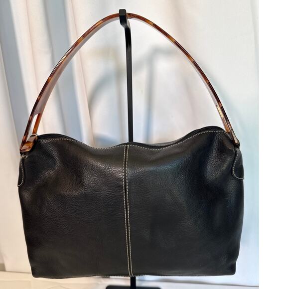 Adrienne Vittadini Handbags - Vintage Adrienne Vittadini Leather Tortoise Top Handle Bag Purse Y2K